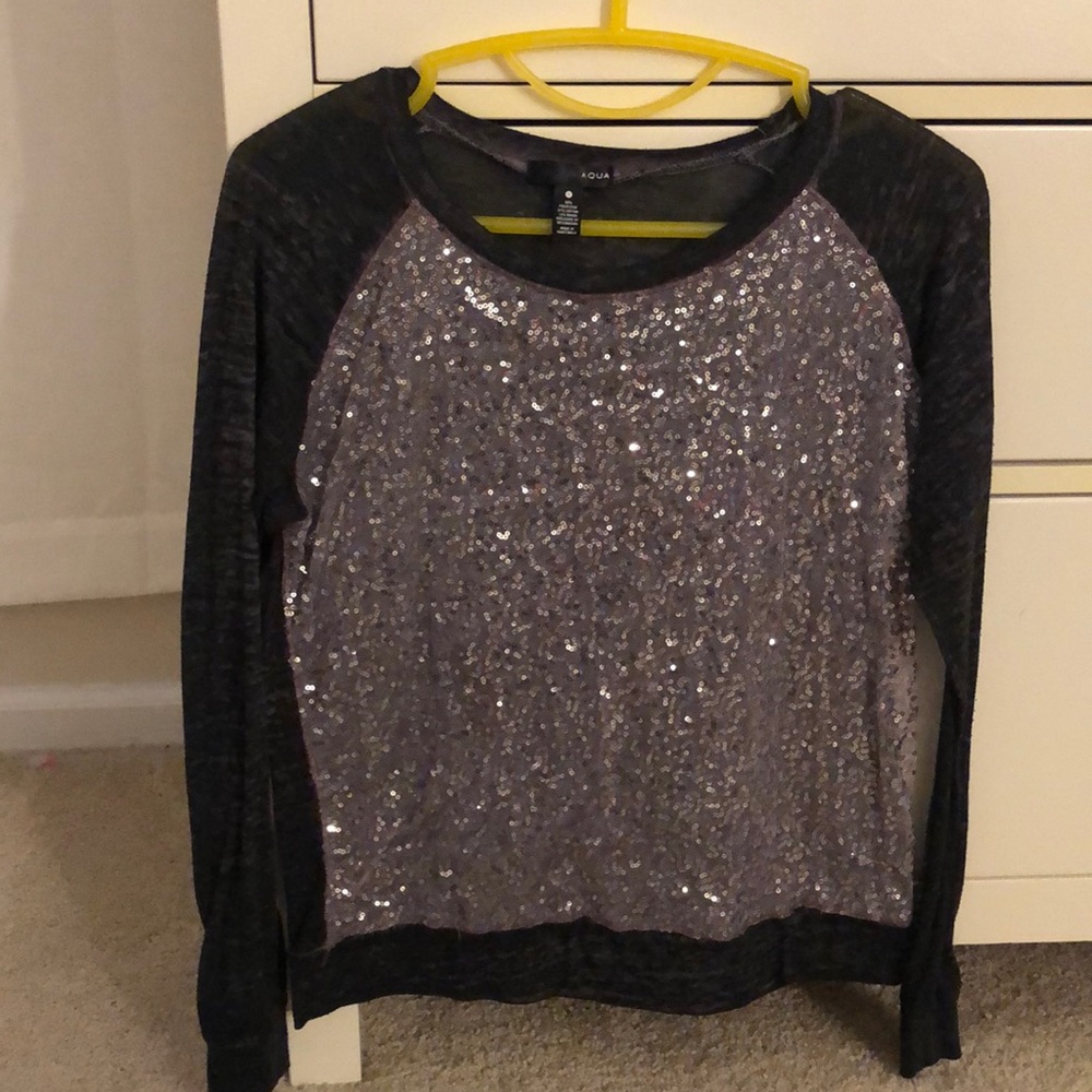 Purple sparkly baseball style shirt